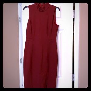 White House Black Market Maroon knee length dress